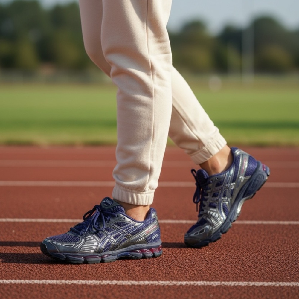 Asics x Kith Navy and Silver Sneakers